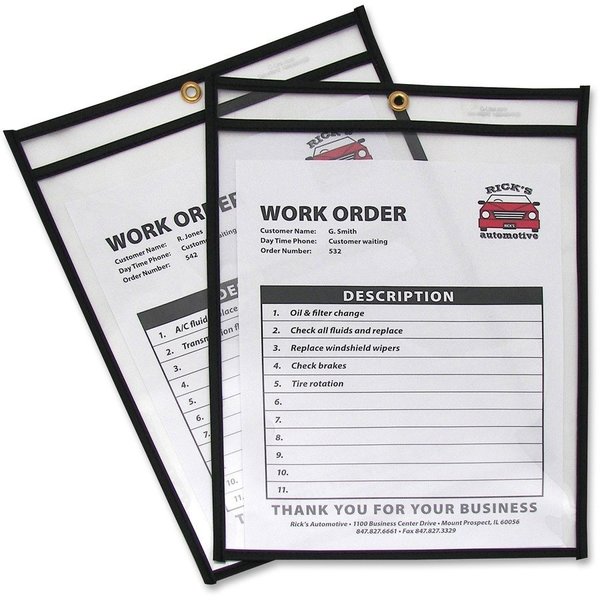 C-Line Products Shop Ticket Holder, Stitched, 9"x12", 25/BX, Clear Vinyl 25PK CLI46912